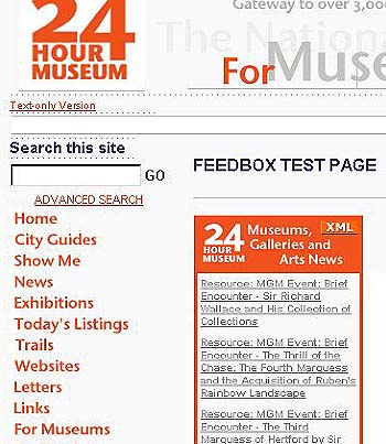 Screen Shot: RSS display box
